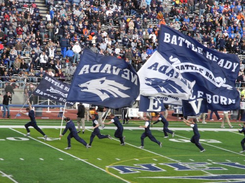 Nevada Wolf Pack cheer squad, Mackay Stadium, Reno